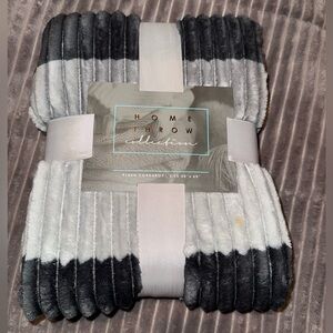 Gray and White Plush Blanket